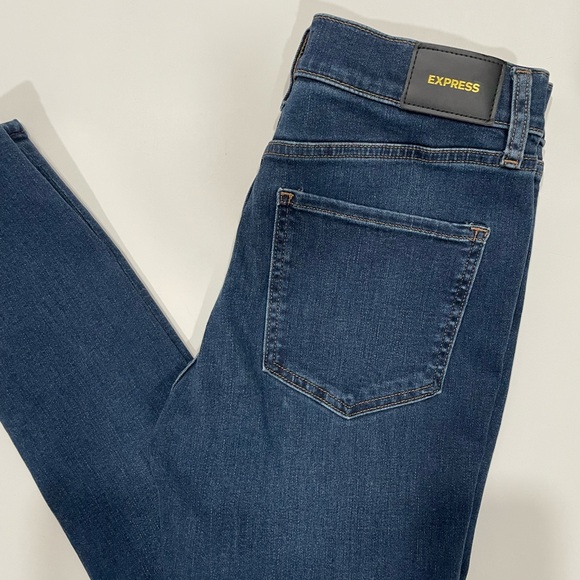 Express Mid Rise Distressed Skinny Jeans - Picture 3 of 13
